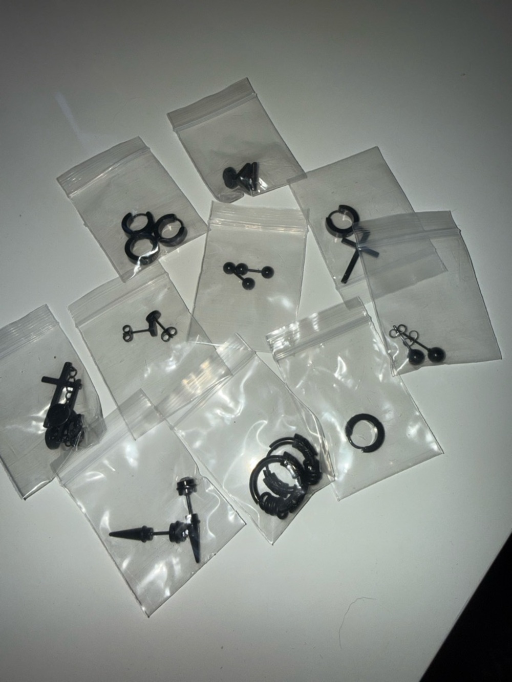 Black Mixed Stud and Hoop Earring Lot